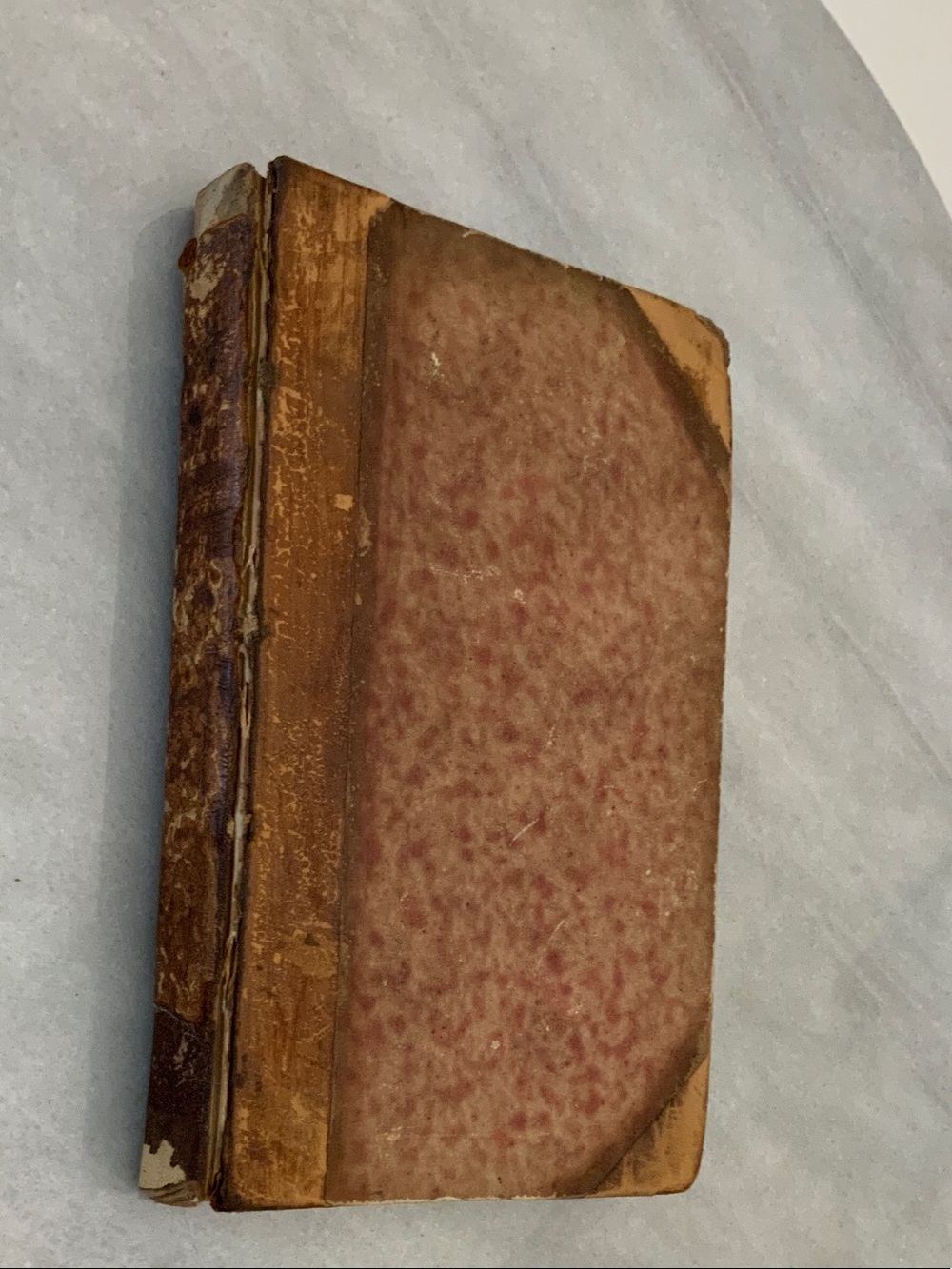Vintage Marbled Hardcover book- Brown and Pink